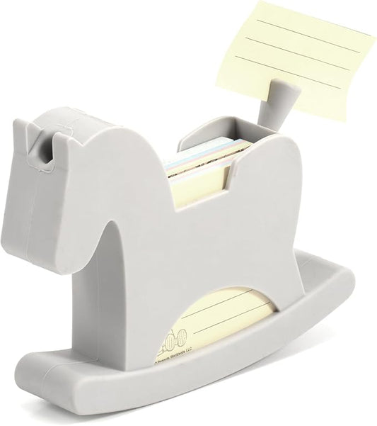Li&Zhao Horse Sticky Note Holder - Cute Post It Note Dispenser Memo Dispenser Pen Holder Sticky Note Dispenser Post It Note Holder Notepad Holder for Desk School Office(Gray)