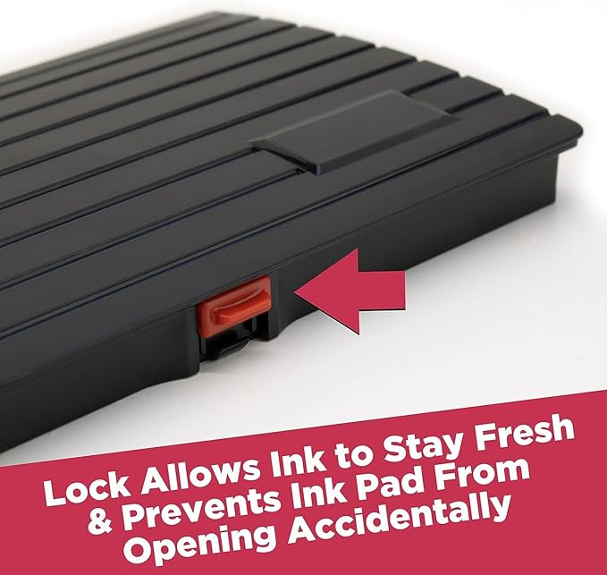 Large Premium Gray Ink Stamp Pad - 3" by 6" - Quality Felt Pad - Case with Closing snap