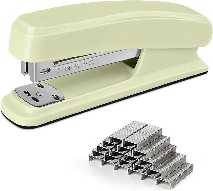Temiary Staplers for Desk with 2000 Staples Standard, Jam Free, Reduced Effort, Stapler for School Office Home Supplies (Green)