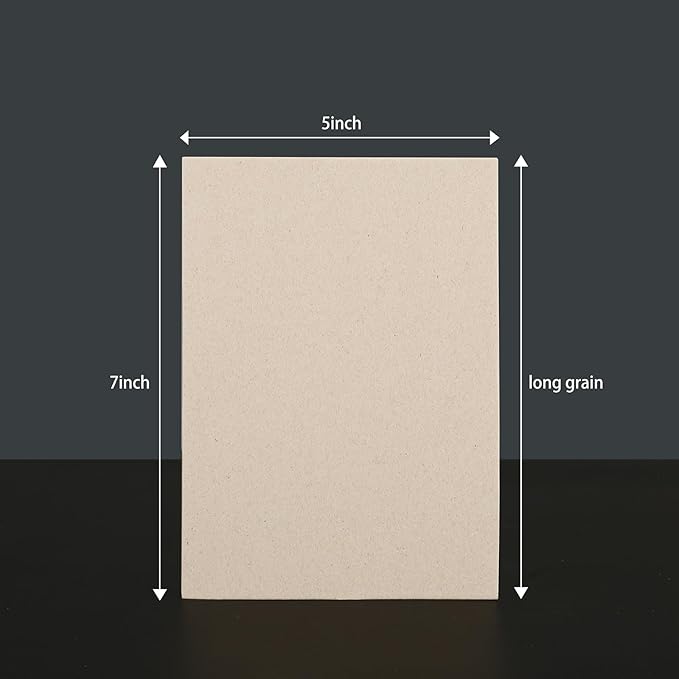 25 Pcs Book Board, Binder Board, Cover Board, Heavy Duty Chipboard for Book Binding, DIY Cardboard (Gray, 5 x 7 Inch 80PT)