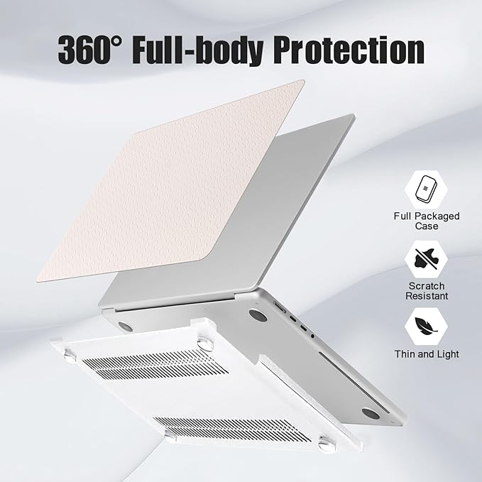 DTangLsm for MacBook Air 13 inch Case M1 2022 2021 2020-2018 Release A2337 M1 A2179 A1932, Woven Fabric Textured Elegant Leather Hard Shell Cover for MacBook Air 13.3 inch Case + Keyboard Cover, Beige