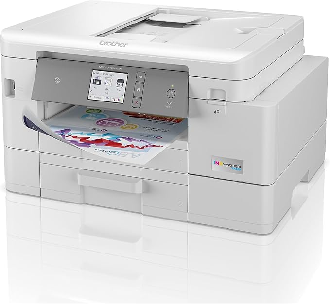 Brother MFC-J4535DW INKvestment -Tank All-in-One Color Inkjet Printer with NFC, Duplex and Wireless Printing Plus Up to 1-Year of Ink in-Box, White