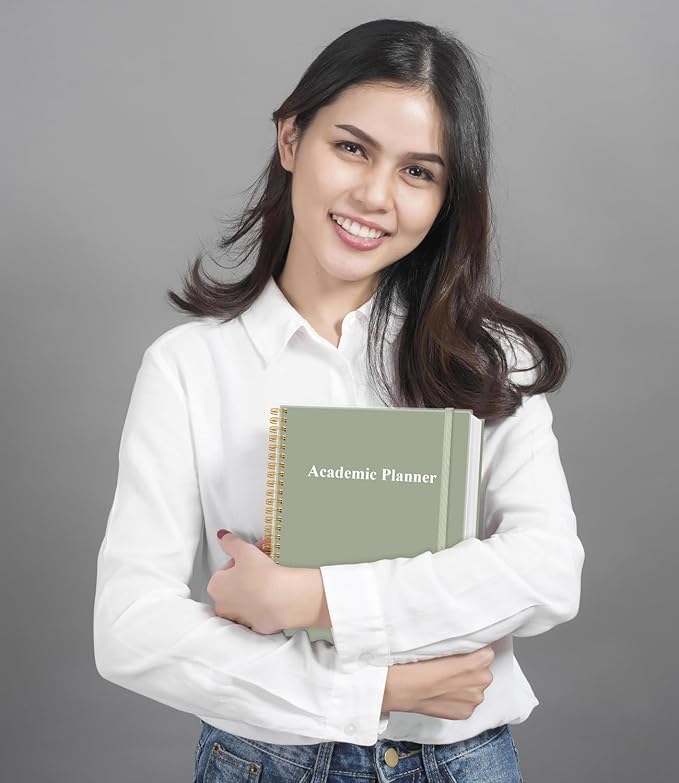 Academic Planner for 2026 or Anytime - 8.5" x 11" Undated Weekly Student Planner For Homeschool, High School, College & Nursing Students, 200 Pages, Green