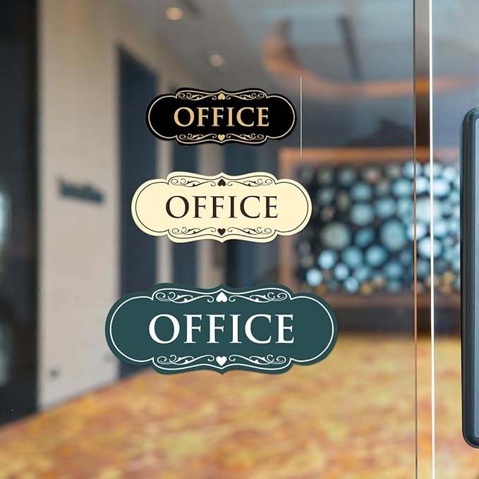 All Quality Designer Office Sign | Easy Installation - Lt Gray - Medium (2 Pack)