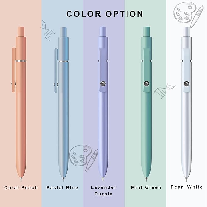 VICO Gel Pens, 5 Pcs 0.5mm Quick Dry Black Ink Pen Fine Point Smooth Writing Pens, Aesthetic Cute Office School Supplies Gifts for Women Men, High-End Series for Journaling Note Taking, Glossy Morandi