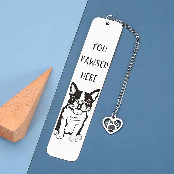 Dog Mom Gifts for Women, Boston Terrier Gifts, Vet Tech Veterinary Gifts, Dog Lovers Gifts for Women, Book Club Dog Themed Gifts for Readers Book Lovers Women Men, Bookish Dog Dad Christmas Gifts