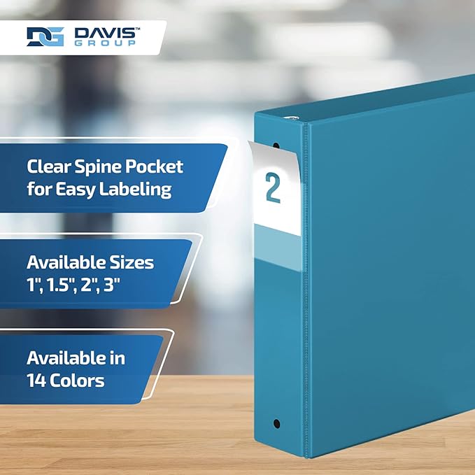 Premium Economy 6-Pack 3-Ring Binders for School or Office, Round-Ring Binders, 2 Inch, Turquoise