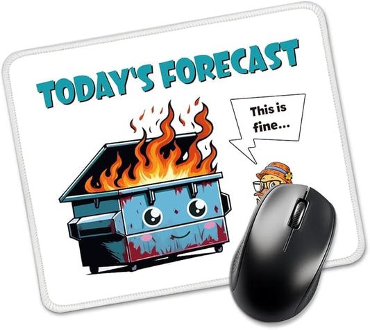 Today's Forecast This is Fine Rectangular Mouse Pad, Funny Mouse Pads for Desk, Office Gifts for Coworkers, Employee Gifts for Colleagues, Sarcastic Teacher Gifts, Coworker Sarcastic Gifts F