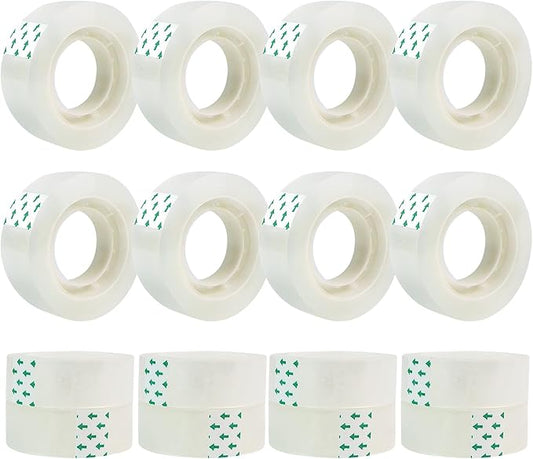 Scotch Tape Refills for Dispenser - Clear Packing Tape, Each Roll 3/4 x 1000 Inches, Scotch Tape 16 Pack, Office and Shipping Tape for Students and Office Staff