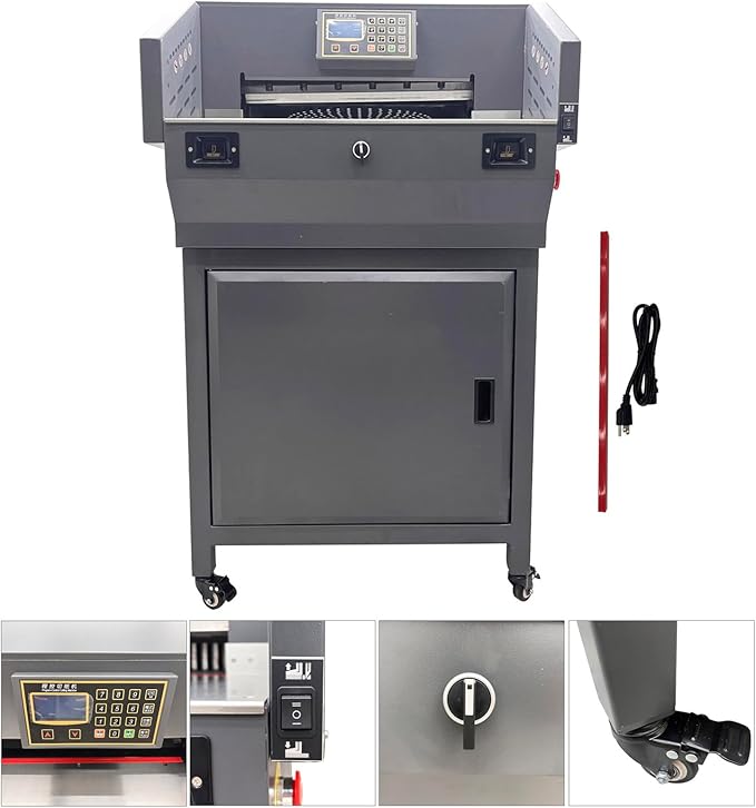 INTSUPERMAI Electric Paper Cutter Heavy Duty Paper Trimmers Guillotine Max. 490 mm /19.29 inch Cutting Length Digital Numerical Control Commercial Paper Stack Cutter Trimmer for Paper Cutting 110V