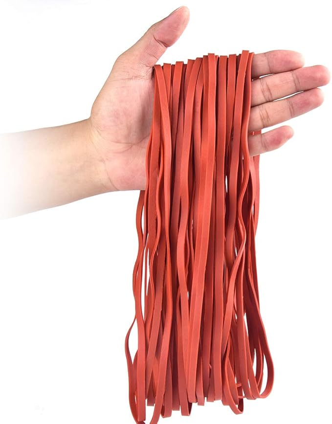 Coopay 12 Inches Extra Large Rubber Bands, 30 Pieces Heavy Duty Trash Can Band Bulk, Strong Elastic for Office Supply School Home, Garbage Cans, File Folders (Red)
