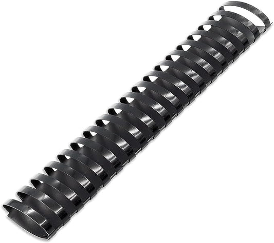 Binditek 50 Pack Plastic Binding Comb Spines, 2 Inch Diameter, 450 Sheet Capacity, 19 Ring, for Letter Size, Black, for Students and Coworkers