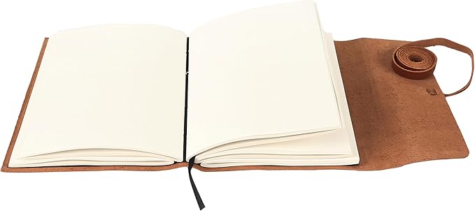 Handmade Leather Journal | Writing Notebook Diary | Bound Daily Notepad For Men & Women Unlined Paper Medium, Writing Pad for Artist, Sketch