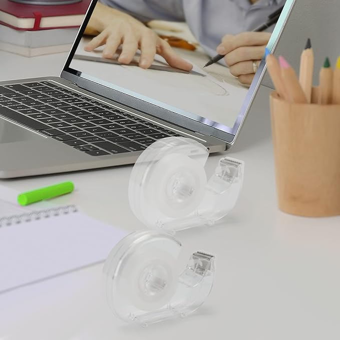 36 Pcs Transparent Tape with Dispenser, 0.7 in x 1000 in Clear Tapes and Refillable Dispensers, Office Tape Rolls with Dispenser Bulk for Craft Jobs, Gift Wrapping, Repairing, Home and School