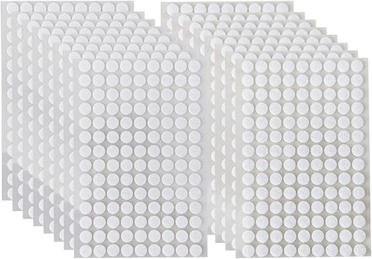 2016Pcs (1008 Pairs) 0.39in/10mm Diameter Hook and Loop Self Adhesive Dots Tapes, White Nylon Sticky Back Dots, Fastener Round Tapes for Home, Office and Classroom