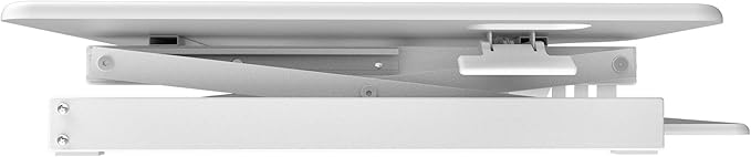 Rocelco 46" Large Height Adjustable Standing Desk Converter - Quick Sit Stand Up Triple Monitor Riser - Gas Spring Assist Computer Workstation - Retractable Keyboard Tray - White (R DADRW-46)