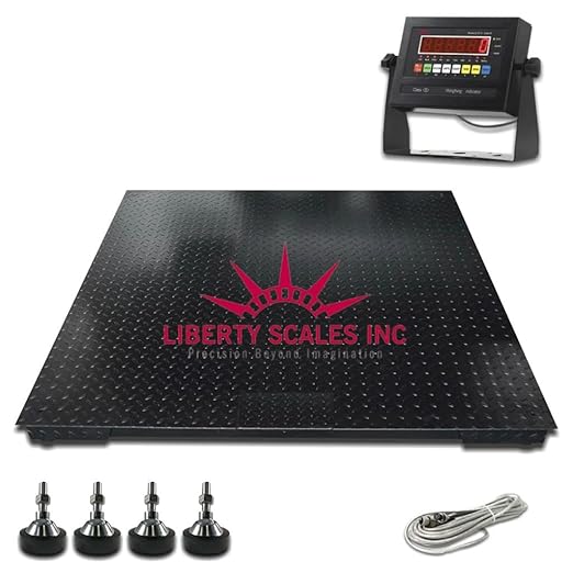 Liberty LS-800-4X5 NTEP Certified (Legal for Trade) Industrial Floor Scale | 48" x 60" | Capacity of 2,500 lbs x 0.5 lb + Black