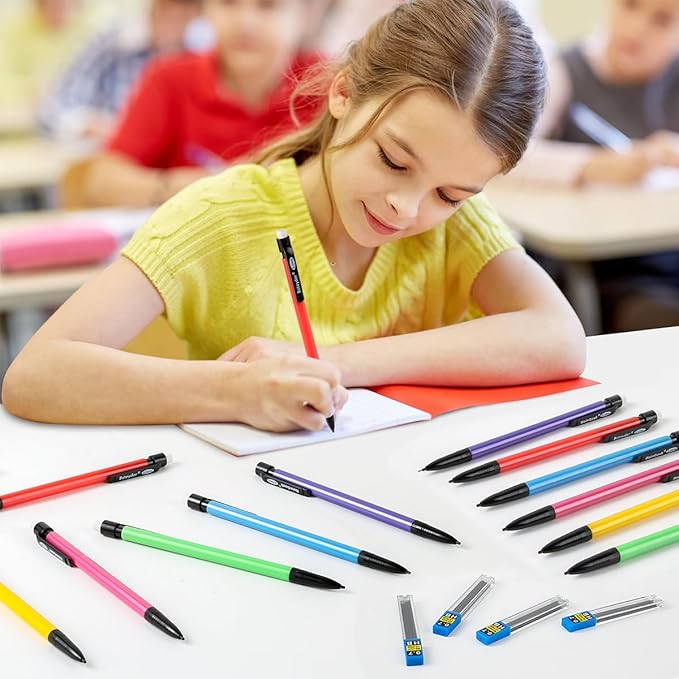 Mechanical Pencils, 0.7mm Medium Point, HB #2 Lead, 210 Pack Bulk Mechanical Pencils and 48 Tubes Refills, Assorted Colored Barrels, Office School Supplies