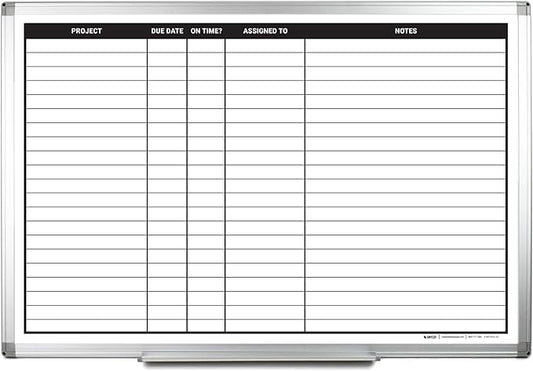 Project Planning Dry-Erase Whiteboard 36" x 24"
