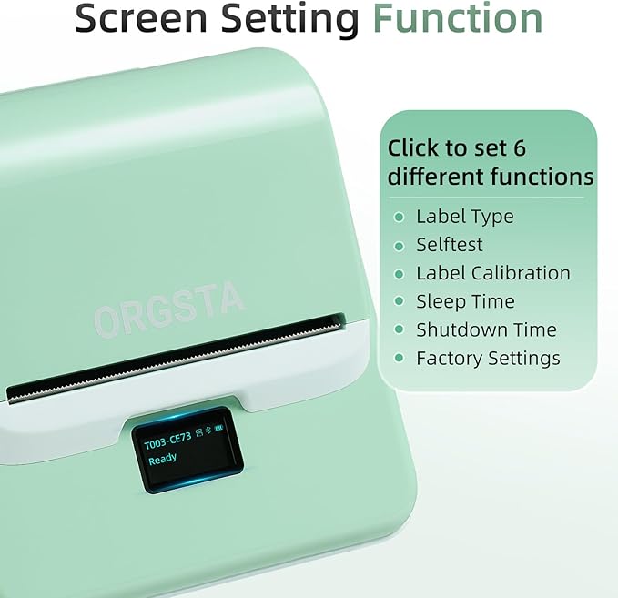 ORGSTA Label Maker Machine with Tape, T003 Thermal Label Maker, 3.15 Inch Bluetooth Label Printer Compatible with Phone & PC, Sticker Printer Barcode Thermal Maker for Small Business, Home, School