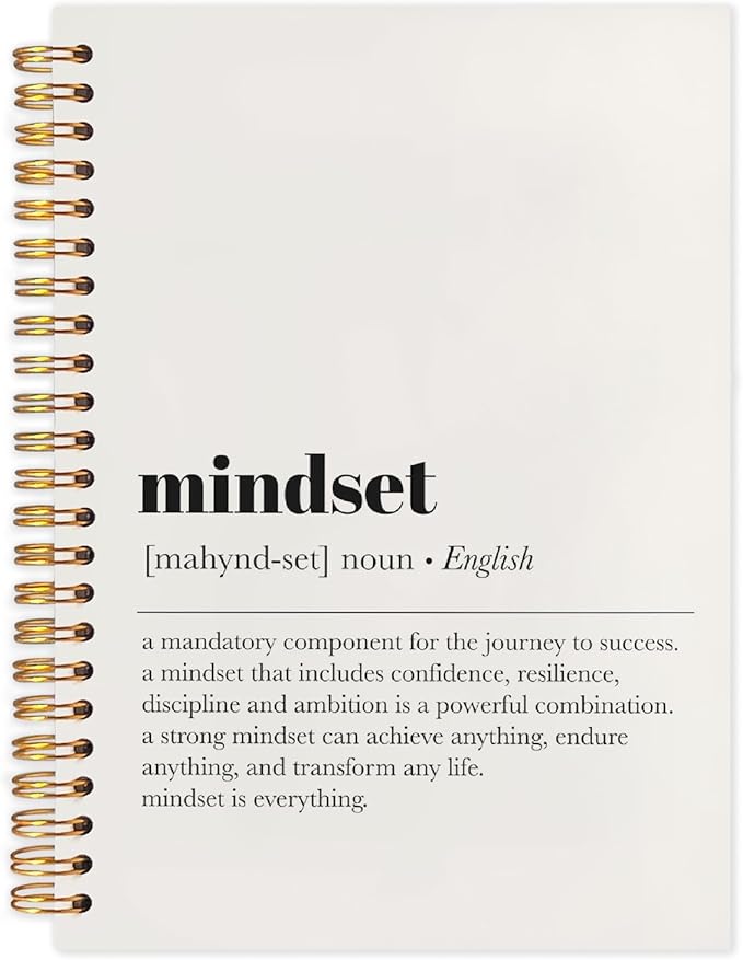 SNNDER Inspirational Mindset Notebook Journal, Motivational Affirmation Journal for Coworkers Women Men, Hardcover Spiral Notebooks 5.5x8.3 Inch