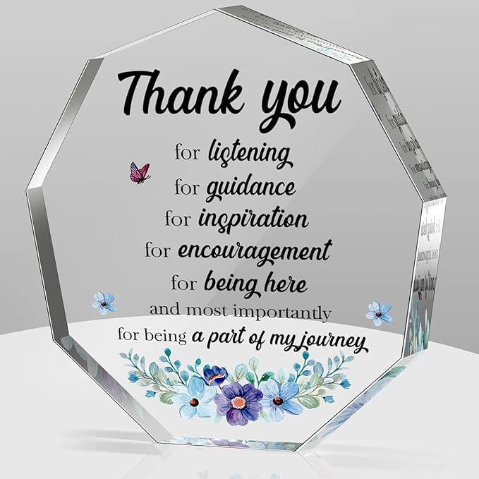 Teacher Inspirational Thank You Gifts for Women Men Boss Colleague Friends Office Staff Gift for Coworker Leaving Job Goodbye Farewell Appreciation Gifts Acrylic Decorative Signs Plaques
