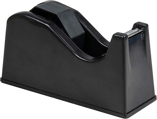 IHOMECOOKER Desktop Tape Dispenser Adhesive Roll Holder (Fits 1" & 3" Core) with Weighted Nonskid Base Black