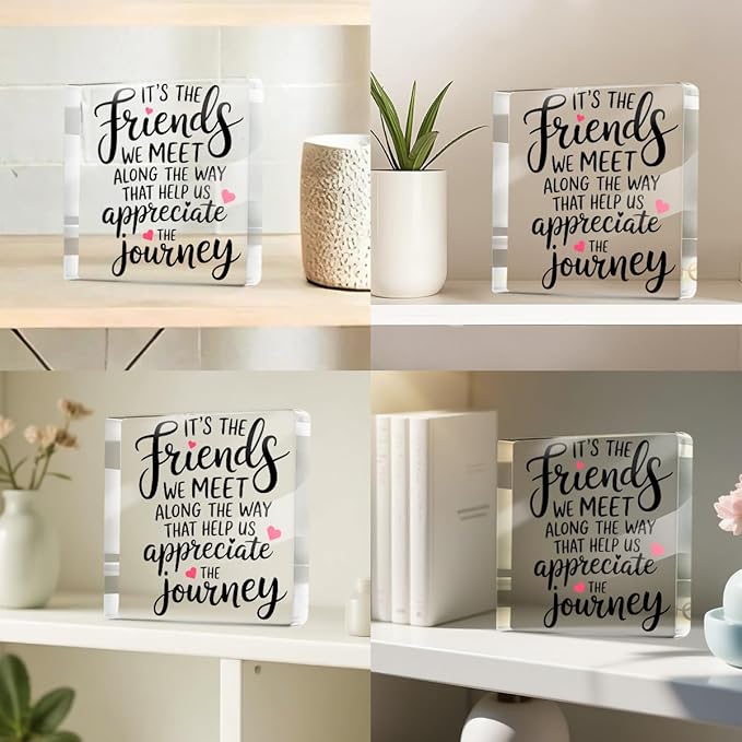 Friendship Gifts for Best Friends Bestie BFF, Friend Birthday Christmas Thanksgiving Gifts, Appreciation Acrylic Plaque Desk Decorative Signs for Home Office Living Room