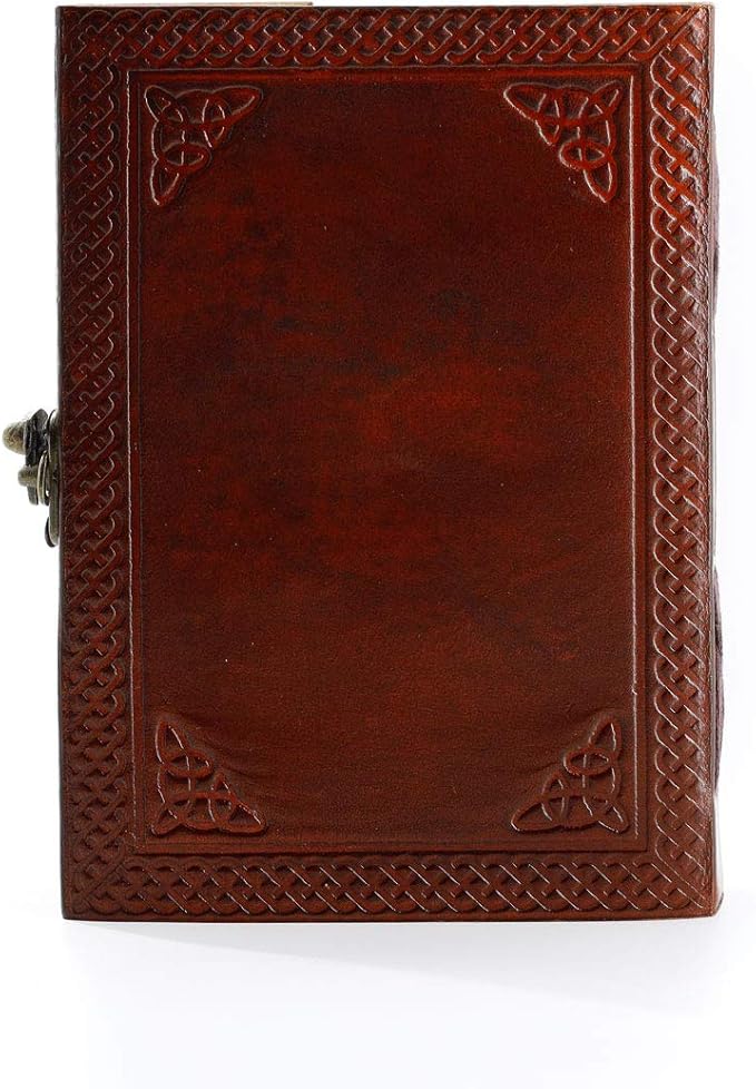 Vintage Leather Journal Handmade Buffalo Non-Refillable Deckle Edge Paper – Leather Bound Journal for Women Men Vintage C-Lock Closure Ideal for Writing & Travel for Artists