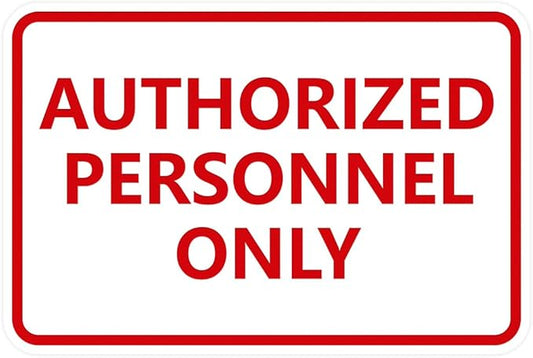 Signs ByLITA Classic Framed Authorized Personnel Only Sign (White/Red) - Medium 2 Pack