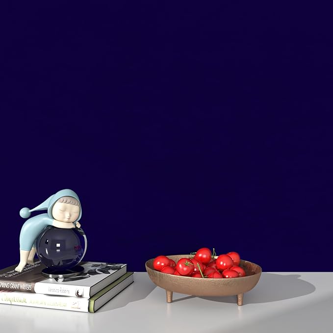 FunStick 15.8"x240" Dark Blue Self Adhesive Velvet Flock Contact Paper Liner for Jewelry Drawer Liner Felt Fabric Roll Blue Soft Velvet Fabric Wallpaper Peel and Stick Shelf Liner for Dresser Cabinets