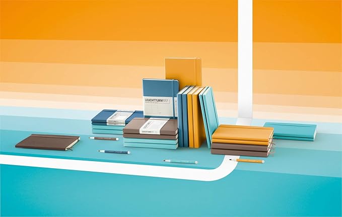 LEUCHTTURM1917 - Notebook Hardcover Medium A5-251 Numbered Pages for Writing and Journaling (Stone Blue, Plain)