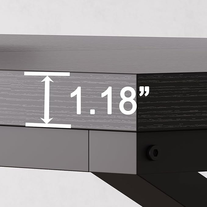 HSH Extra Long Black Computer Desk, 78 inch Large Home Office 2 person Desk, Industrial Metal Wood double Desk for Executive Work Writing Study, Modern Black Bedroom Living Room PC Laptop Gaming Table