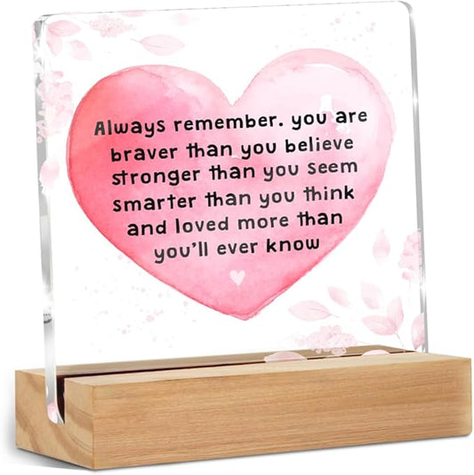 Inspirational Quotes Desk Decor, Thank You Gifts for Women Men Friends, Inspirational Gifts for Coworker Motivational Quote Clear Sign Home Office Desk Decor Christmas Birthday Gift