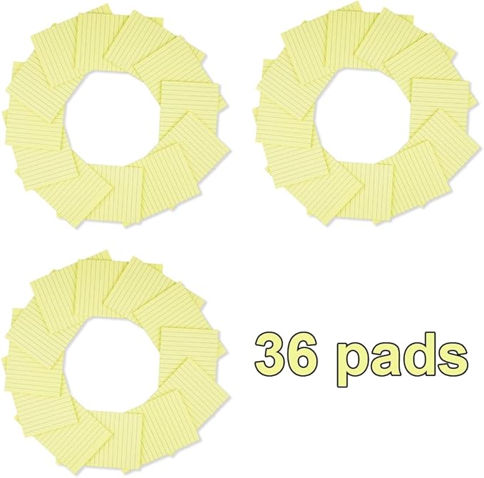 (36 Pads) Sticky Notes 4X6 in Yellow Stickies Super Sticking Power Memo Pads Strong Adhesive