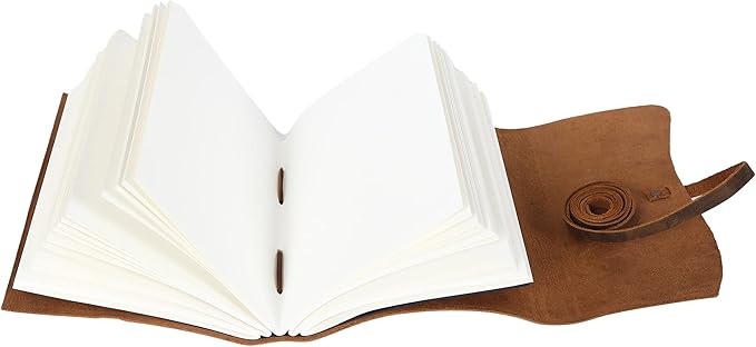 Handmade Leather Journal | Writing Diary | Bound Daily Notepad For Men & Women Unlined Paper Medium, writing pad gift for artist, sketch