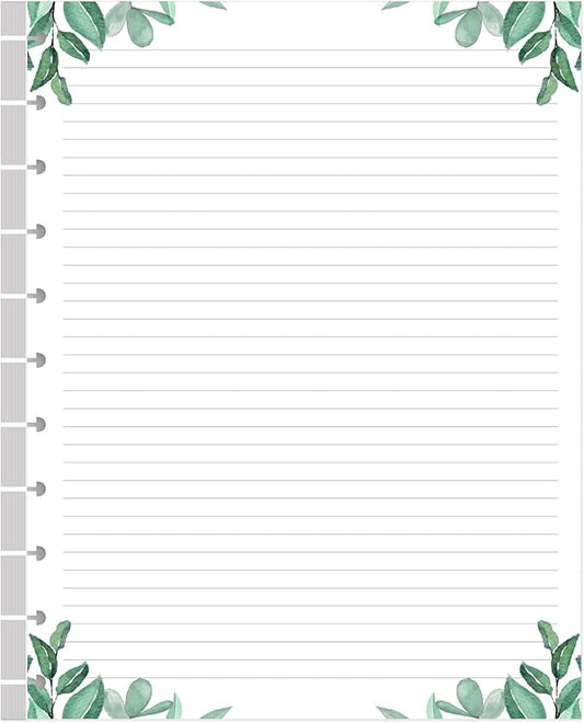 A4 TUL Discbound Lined Refill Paper, 11-Disc Discbound Ruled Filler Paper, 100Sheets / 200Pages Loose-Leaf Line Paper, 100gsm White Paper, 8.5'' x 11'', Leaf