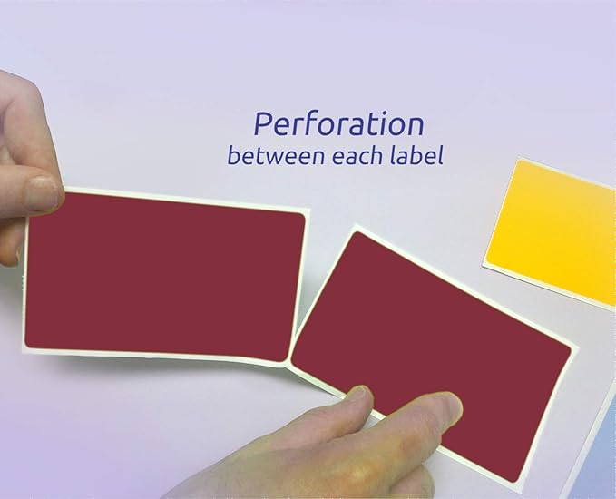 NextDayLabels 500 Rectangle Stickers (3" x 5") - Color Coding Labels Roll - Moving Labels for Boxes, Colored Inventory Stickers for Packing, Organizing, and Storage (Burgundy)