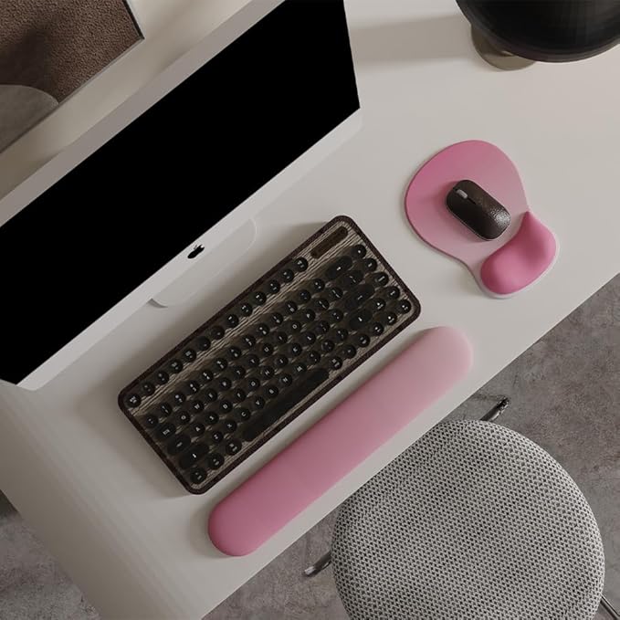 ErgoComfort Gel Wrist Rest Mouse Pad-Ergonomic Office Mousepad with Wrist Support-Non-Slip, Design Desk Accessories Mat for Home&Game Decor (06Rose Quartz)