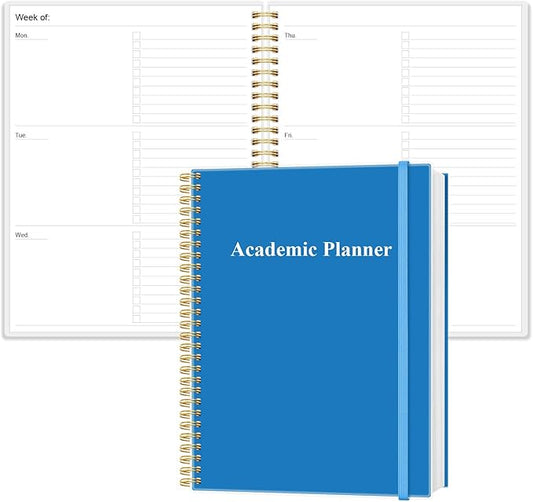 Academic Planner for 2026 or Anytime - 8.5" x 11" Undated Weekly Student Planner For Homeschool, High School, College & Nursing Students, 200 Pages, Blue