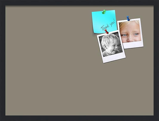 PinPix 27x20 Inch Cork Bulletin Board. This Decorative Framed Pin Board Comes with Pewter Design and a Satin Black Frame. Ideal for Home Office Decor or Message Board (PinPix-1812)