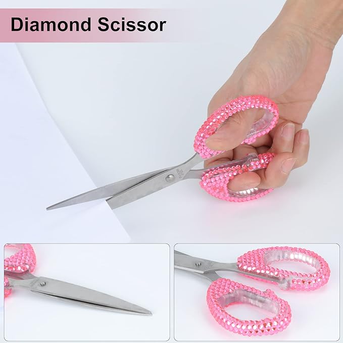 Office Stationery Set,Desk Accessory Kit, Home Office Necessary- Stapler & Desktop Tape Dispenser & Ballpoint Pens & Scissor 4 Piece Office Desk Accessories Kits(Pink)