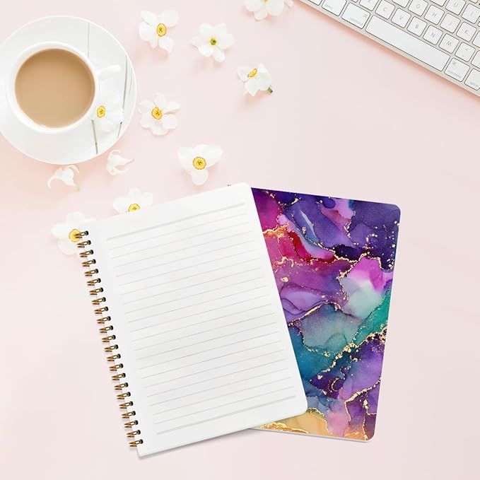 CFGBFDGH 2Pcs Abstract Art Covering Spiral Notebooks for Work, A5 Hardcover Notebook Journal for Women, 8.3x5.8inch 160 Pages College Ruled Notebook Travel Journal for Writing Office Note Taking