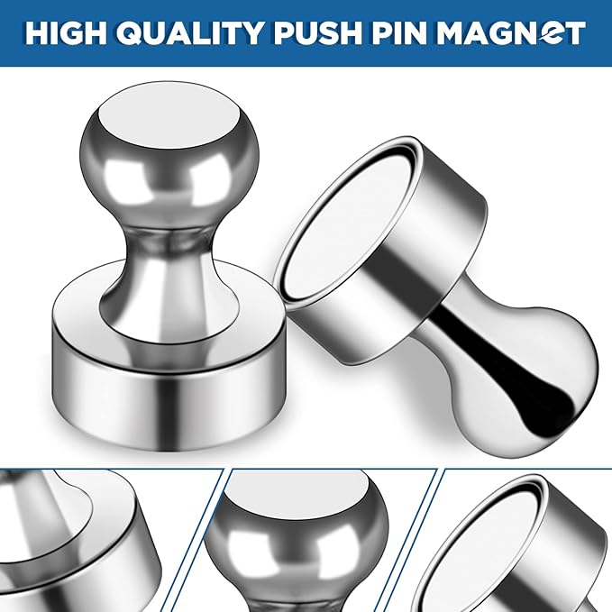 LOVIMAG 16Pcs Refrigerator Magnets for Whiteboard, Strong Fridge Magnets Adult, Small Magnetic Push Pins, Cruise Magnets for Metal Door, Fridge,Office, Classroom, Thumb Tacks Magnets for Locker