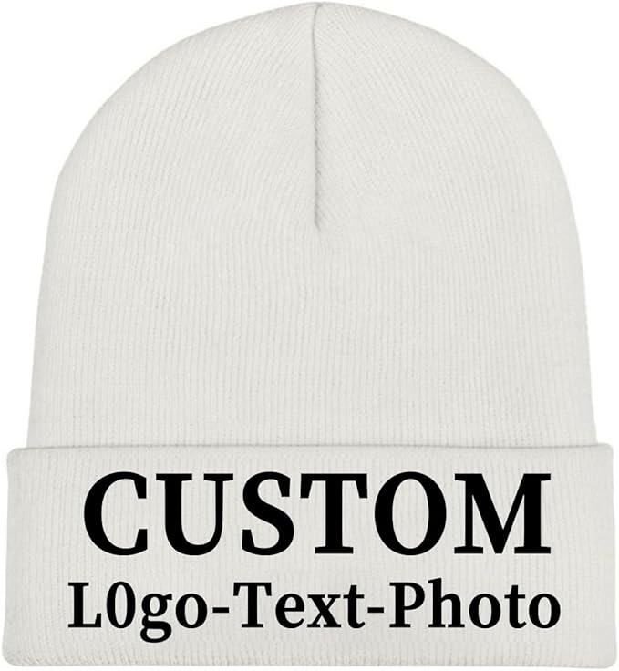 Custom Beanie for Men Women Bulk Custom Winter Hat Beanies with Logo Text Image Personalized Knit Hats Gifts for Business