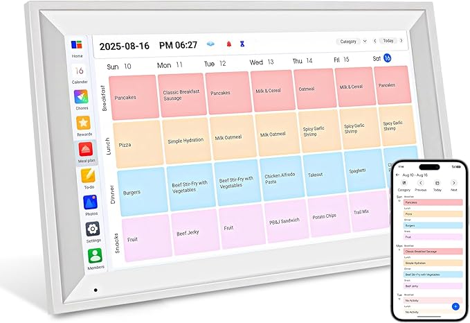 15.6 inch Smart Digital Calendar HD Touchscreen Digital Planner & Chore Chart Interactive 4GB RAM 64GB ROM Wall Organizer & Digital Photo Frame