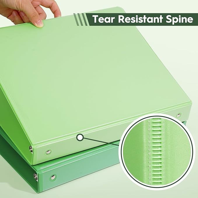 COMIX Standard 3 Ring Binder 1 inch with Clear View Cover, 1" Round Ring View Binder Holds 200 Sheets of US Letter Size Paper, 6 Pack (Multicolored)