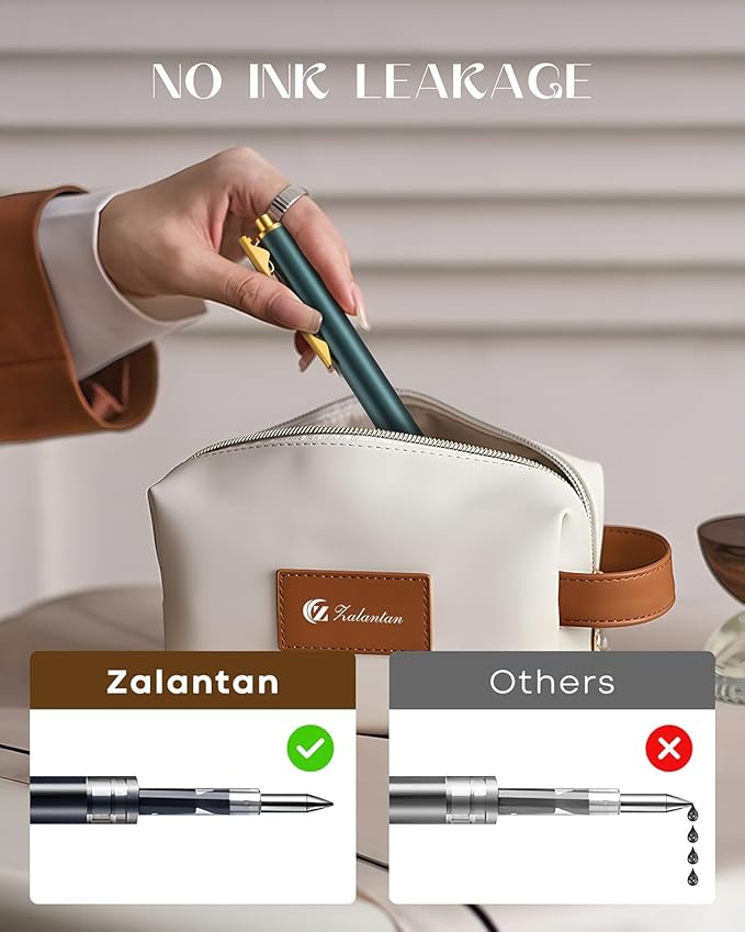 pens 0.5MM Retractable Metal Gel Pen fancy pen Premium Metal Barrel nice pens Smooth Writing Archival Ink Leak-Proof, Ideal Gift Set - 2 Pens/Box with 2 Refills