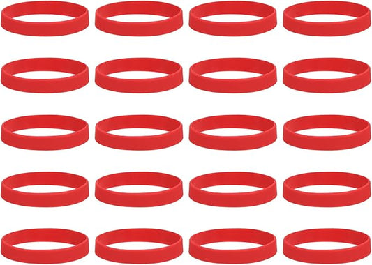 MECCANIXITY 100Pcs Silicone Rubber Bands Non-slip 4 Inch Flat Elastic Rubber Wrapping Bands for Books, Traps, Art, Wrapping Paper, Cord Wraps, Red