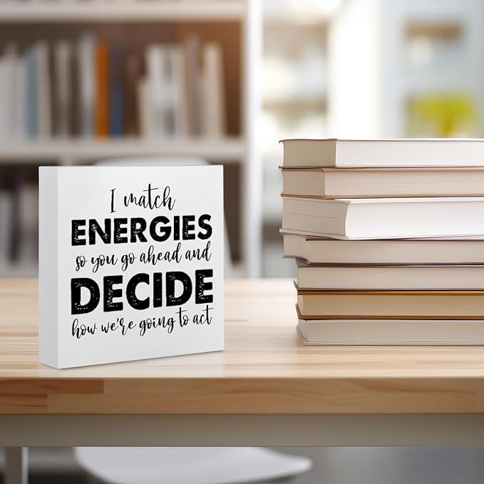 Inspirational Office Supplies Rustic Desk Decor Motivational White Wooden Box Sign Funny Gifts for Coworkers Leader Boss Farmhouse Wood Plaque Cubicle Accessories Home Shelf Table Counter Decorations